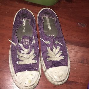 Purple floral converse .